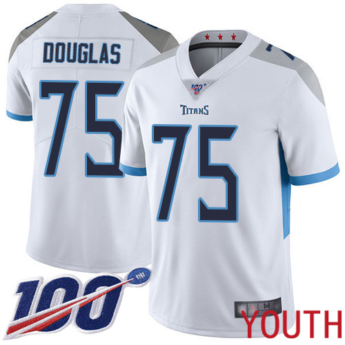 Tennessee Titans Limited White Youth Jamil Douglas Road Jersey NFL Football #75 100th Season Vapor Untouchable